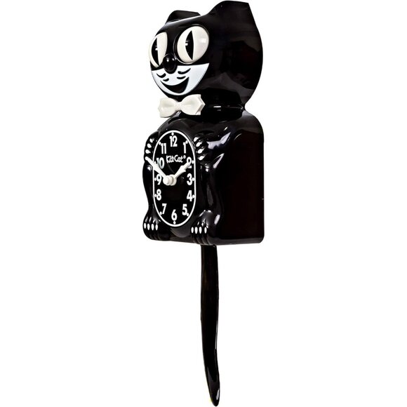 Kit Cat Klock Gentlemen The Original Retro Plastic Classic Black Clock - Picture 4 of 7